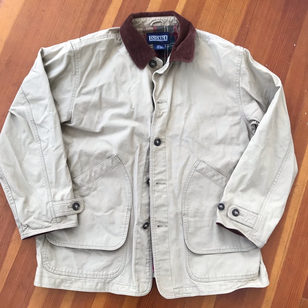 Men’s Lands’End jacket sz 42-44 w/ plaid lining!